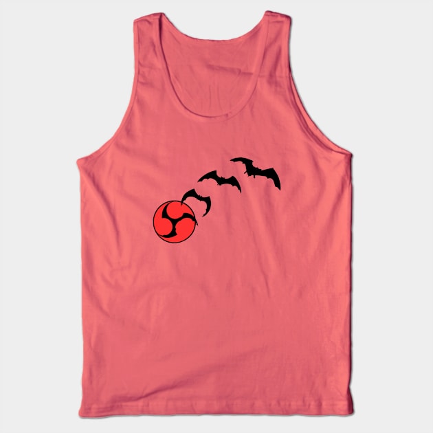 Bat Mitsudomoe black red Tank Top by Austin Taiko